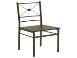 Walnut and Dark Bronze 5-Piece Rectangle Dining Set B062P153843