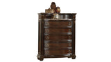 Traditional Style 5-Drawer Chest With Metal Handle Pulls Made with Wood in Dark Walnut 808857853837