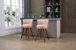 ZUN COOLMORE Counter Height Bar Stools Set of 2 for Kitchen Counter Solid Wood Legs with Fabric with a W153968292