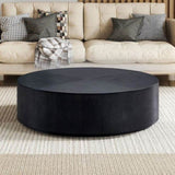 ZUN 35.43 Inch Modern Round Coffee Table MDF Coffee Table for Living Room,Drum Center Table for W2582P188323