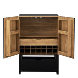 ZUN Lockers,side cabinets,Wine Bar Cabinet,Liquor Storage Credenza,Sideboard with Wine Racks & Stemware W679P151545