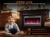 25" Electric Fireplace Heater - 6 Flame Modes , Infrared Heating, Sleep Mode & 37039254