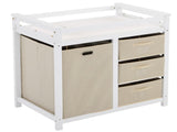 White painted pine wood frame, removable top, 87*53*87.5cm children's wooden bed with 3 fabric 45241765