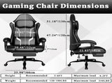 Ergonomic Gaming Chair, Video Game Chair with Pocket Spring Cushion and Footrest, Height Adjustable 01564178