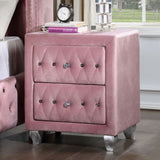 Beautiful Pink Color 1pc Nightstand Bedroom Furniture Bedside Table Crystal-like Acrylic Knob B011P218332