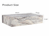 39.37 * 21.65 inch gray marble patterned MDF rectangular coffee table, stable, waterproof and easy W1151P476956