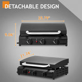 3-Burner Flat Top Gas Griddle Cooking Station with Ceramic Coated Cast Iron Pan, 30,000 BTU Propane 90923579