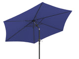9ft Patio Umbrella, Outdoor Market Umbrella with Push Button Tilt, Crank Handle, 6 Sturdy Iron Ribs, 93983918