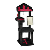 Gothic Cat Tree - 49in Black Cat Tower with Throne Goth Bed, Coffin-shaped Perch, Durable Sisal 99182828