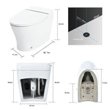 ZUN Heated Seat Smart Toilet without Bidet, Upmarket Compact Dual Flush Toilet 1/1.28 GPF, Tank less 46706017