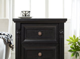 Farmhouse Style 3 Drawer Sofa Side Table Charging Pedestal, Tall Rustic Wood Square Nightstand W2393P324459