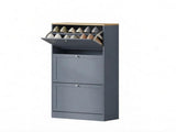 Modern Shoe Storage Cabinet, Entryway Shoe Organizer with 3 Flip Drawers & Adjustable Shelves, 96925715