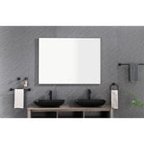 ZUN 48x36 Inch LED Backlit Bathroom Mirror with Metal Frame, Wall Mounted Vanity Mirror with Smart Touch 95902060