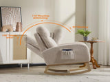 Modern Accent Rocking Chair Rocking Chair with Solid Wood Legs, Upholstered Nursery Glider Rocker, 86838608