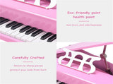 Pink Kids Piano 30-Key Keyboard Toy with Bench Piano Lid and Music Rack 71599977