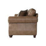 ZUN Leinster Faux Leather Sofa and Loveseat with Antique Bronze Nailheads T2574P196937
