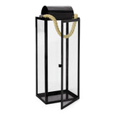 ZUN LARRY 22"H STAINLESS STEEL LANTERN 72177.00BLK