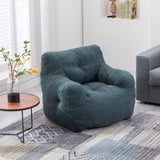 010-Soft Teddy Fabric Tufted Foam Bean Bag Chair With Teddy Fabric Green W52761253