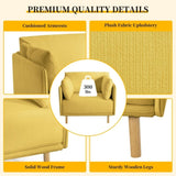 39" Modern Upholstered Accent Chair with Soft Cushions, Sleek Armrest Design and Sturdy Wooden Legs, N767P208311Y