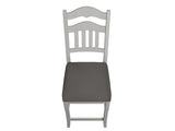 Contemporary Antique White Counter Height Chairs Upholstered Cushion Seat Ladder Back 2pc Dining B011P368158