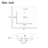 20-Inch Bathroom Vanity with Ceramic Sink, Soft Close Door, Adjustable Shelf, and Door-Mounted N729P192077B