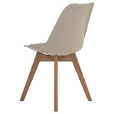 Tan and Oak Padded Side Chair B062P153693