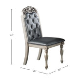 Set of 2 PU Upholstered Dining Chairs, Silver B016P226039