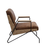 Cocoa and Matt Iron Accent Chair with Metal Leg B062P209154