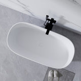 51'' Freestanding Bathtub Resin Stone Soaking Bathtub Solid Surface Modern Tubs with Overflow and W2753P191225
