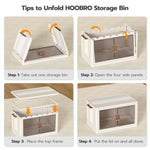 ZUN 6-layer foldable storage box with doors wheels, foldable storage box stackable storage organizer 37756122