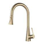 ZUN Kitchen Faucet with Pull Down Sprayer Brushed Gold, High Arc Single Handle Kitchen Sink Faucet , W1177125197