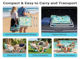 17 Inch Seat Height Beach Chair for Adults, Folding Portable Camping Chair with Headrest, Cup 84062613