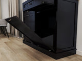 Two Drawers and Two-Compartment Tilt-Out Trash Cabinet Kitchen Trash Cabinet-Black 83273364