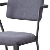 Grey and Gunmetal Open Back Dinning Chairs B062P186531