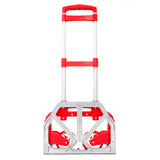 ZUN Portable Aluminium Cart Folding Dolly Push Truck Hand Collapsible Trolley Luggage Red 00180182