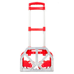 ZUN Portable Aluminium Cart Folding Dolly Push Truck Hand Collapsible Trolley Luggage Red 00180182