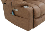 Pacay Brown Leather Aire Power Motion Recliner with Lift, Heating & Massage Function B2726P245483