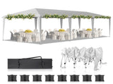 10x30ft Outdoor Pop Up Canopy, Portable Instant Canopy Tent for Outdoor Events Party Wedding 25570781