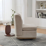 25.2 "Wide Modern Chenille Cushioned Armless Metal Base 360&deg Swivel Chair with Pillow, Suitable for W3118P253946