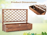 39" Pine Wood Raised Garden Bed with Diamond Trellis, Elevated Planter Box for Climbing Plants 11720281