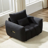 MH36.8'' Teddy Fabric Sofa, Modern Lounge Chair for Apartment, Office, Living Room and Bedroom black W1193P314001