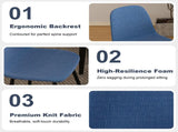 Modern Knit Fabric Dining Chairs with Iron Legs - Restaurant Seating, Comfortable Upholstered W2699P360247