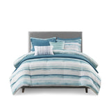 8 Piece Printed Seersucker Comforter and Quilt Set Collection Aqua King/Cal King B03597257