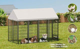 Large Dog Kennel Outdoor Pet Pens Dogs Run Enclosure Animal Hutch Metal Coop Fence with Roof Cover. W1820P296149