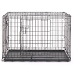 ZUN 36" Pet Kennel Cat Dog Folding Steel Crate Animal Playpen Wire Metal 26995370