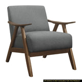 Modern Home Furniture Gray Fabric Upholstered 1pc Accent Chair Walnut Finish Wood Cushion Back and B01172764
