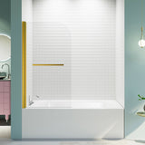 31 in. W * 55 in. H Frameless Shower Doors for Bathtub, 1/4" Thick SGCC Tempered Glass Door, W1552P189604