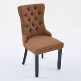 ZUN Nikki Collection Modern, High-end Tufted Solid Wood Contemporary Flax Upholstered Linen Dining Chair W1143P233649