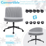 Criss Cross Chair with Wheels & pegs,Dual-Base Wide Armless Comfy Desk Chair Cross Legged,Adjustable 25100756