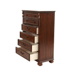 ZUN Dark Cherry 1pc Chest Of Drawers Storage Bedroom Furniture Traditional Style Chest B011P238669